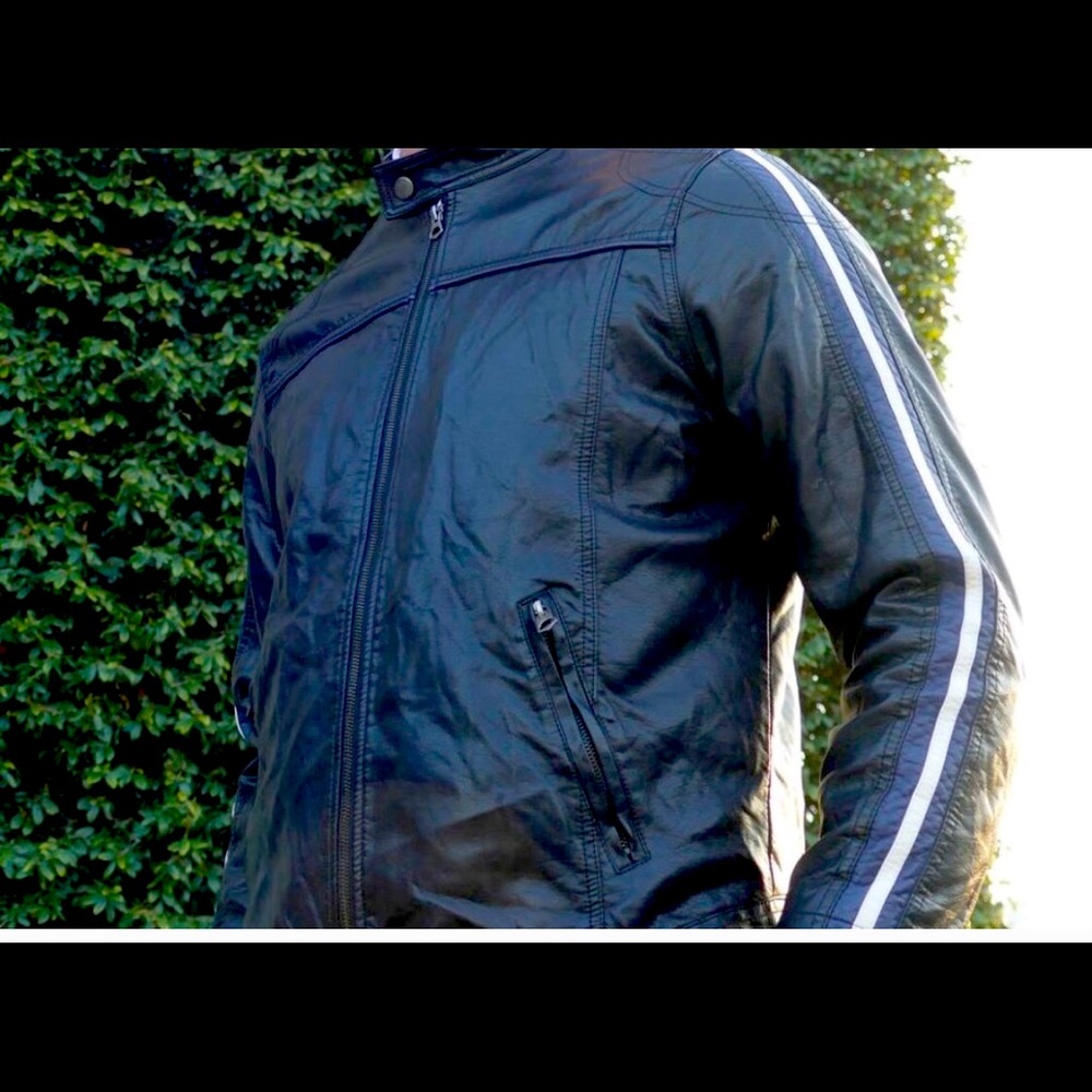 Men’s vegan leather moto jacket GUC